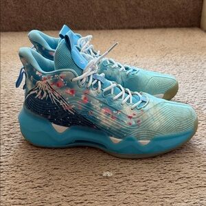 Blue and White Athletic Sneakers